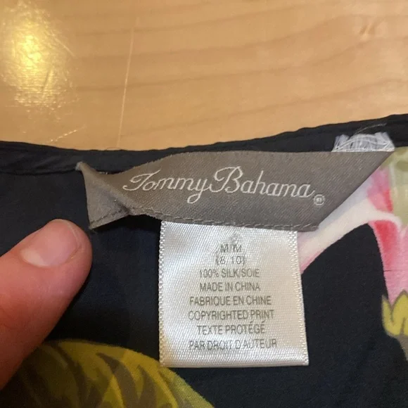 Tommy Bahama Floral Black Sleeveless Wrap Top - Picture 10 of 11